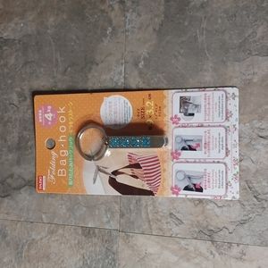 NIP Daiso Purse Hook Key Chain with blue Rhinestones